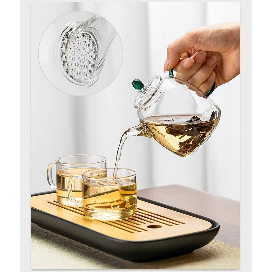 Ấm Thủy Tinh Pha Trà Hoa, Cà Phê Bằng Chất Liệu Thủy Tinh Cao Cấp Dung Tích 320 ml
