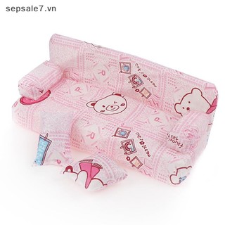 [ToyFeb] Bộ ghế sofa vải hoa nhỏ nội thất kèm 2 phụ kiện búp bê {vn}