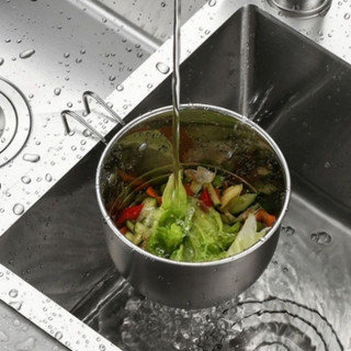 Lọc Rác Bồn Rửa Bát Inox Đồ Lọc Thức Ăn Thừa Rác Thải Có Quai Gác Bồn Hình Tròn Tiện Lợi NGÓI HOME - LR02