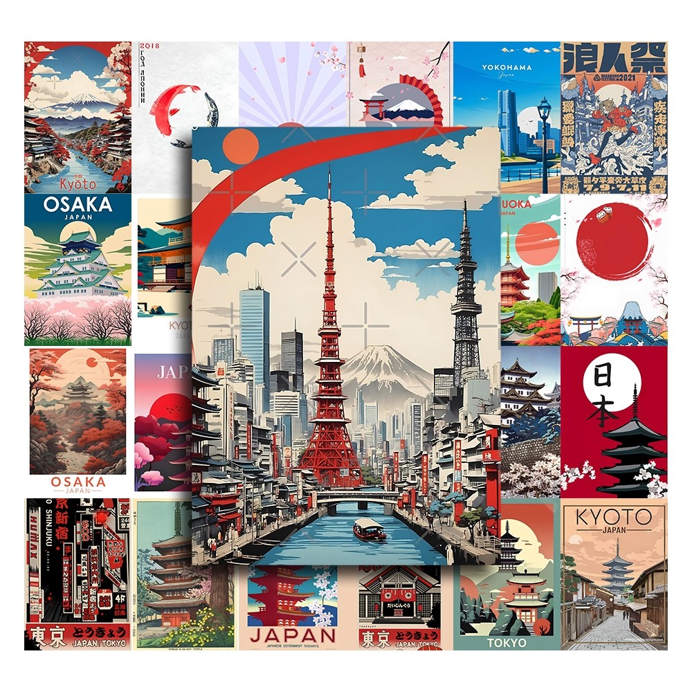 [DECAL] A5 In Màu - Set 50 Tờ Poster Giấy Dán Tường - HÌNH PHONG CÁCH NHẬT BẢN - Decor Trang Trí Nhà | MS: 111448
