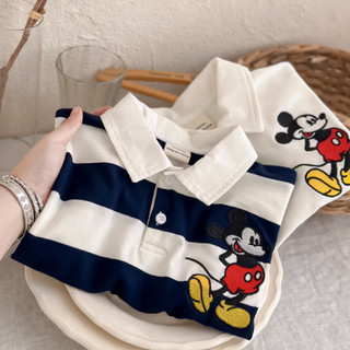 Áo thun ngắn tay sọc cổ polo cho bé trai và bé gái, cotton, mùa hè, cổ gập dễ thương cho trẻ em vừa và lớn