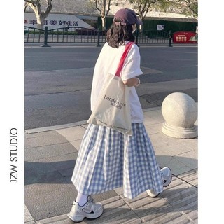M-4XL Váy Dài Size Lớn Nữ [Chất Liệu Polyester Thoải Mái Thân Thiện Với Da Phong Cách Hàn Quốc Váy Xếp Ly Kẻ Sọc Trắng Xanh Váy Chữ a Váy Nữ Xuân Hè Phong Cách Preppy Cao Cấp Váy Giữa Chiều Dài Rời Ôm Hơn Nhìn Size Lớn Quần Áo Nữ