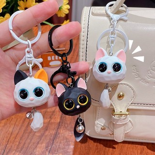 Mắt Lớn Đầu Mèo Móc Khóa Dễ Thương Tinh Tế Đầu Mèo Mặt Dây Chuyền Túi Phụ Kiện