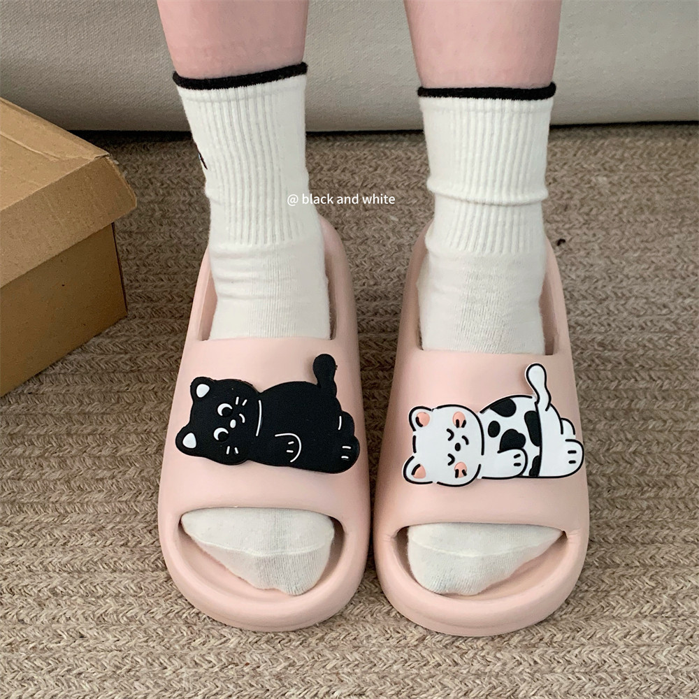 Xixitiao Sandal Nam Nữ Tình Yêu Mèo Con eva Trong Nhà Thoải Mái Đế Mềm Mùa Hè