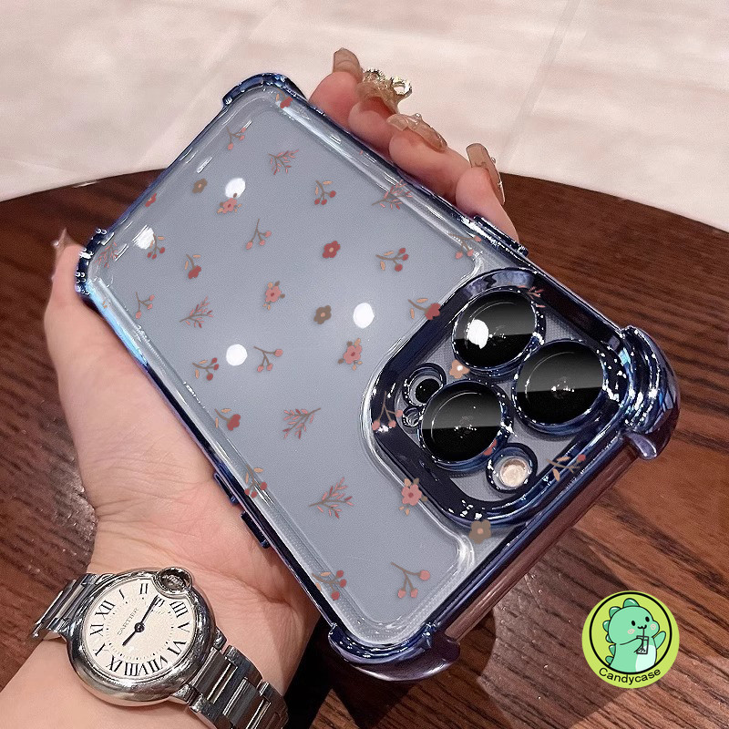 Vỏ Mạ Hoa Thanh Lịch Cho Vivo V50 Lite Y39 Y29 V40 V30 V29 V29E Lite V27 V27E V25 V25E V23 Pro V21 V21s 5G 4G Ốp Lưng Sang Trọng Túi Khí Chống Sốc Dễ Thương Vỏ Điện Thoại Mềm