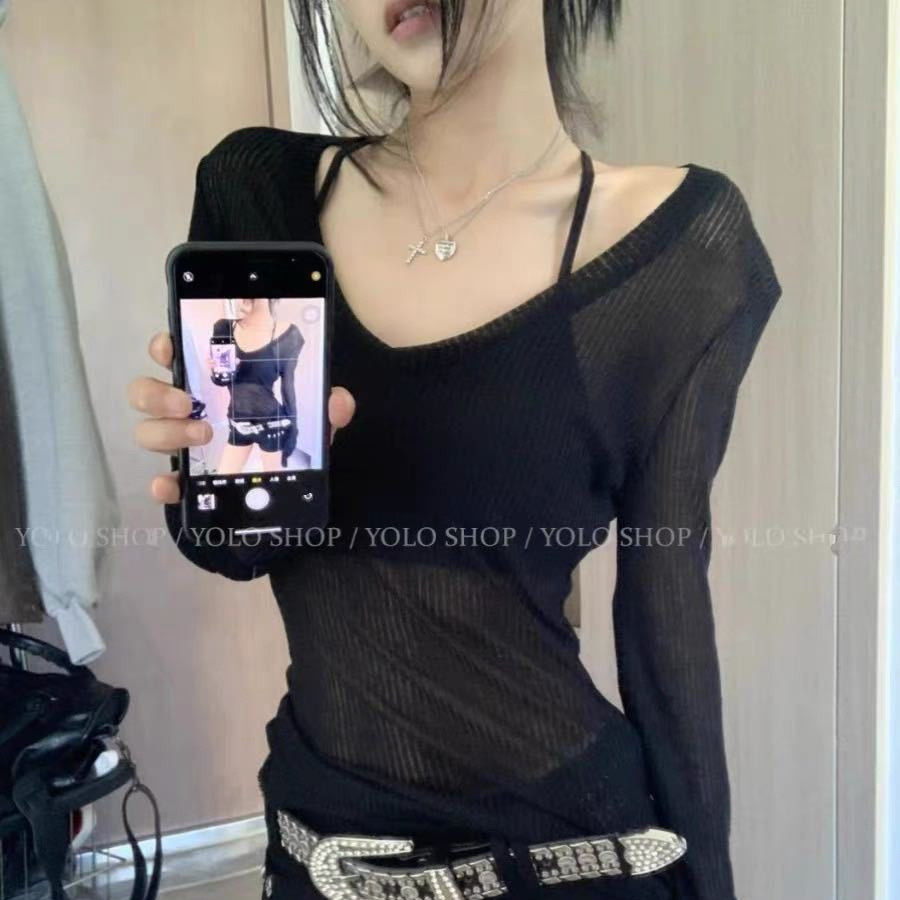 Quần lót Cotton nguyên chất Dây cổ dây lưng Sling Back Back Vest có miếng đệm ngực