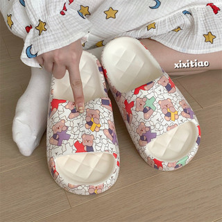 Xixitiao Dép Xăng Đan Mùa Hè Dành Cho Nữ Hình Gấu Hoạt Hình Dễ Thương Với Đế Eva Mềm Mại