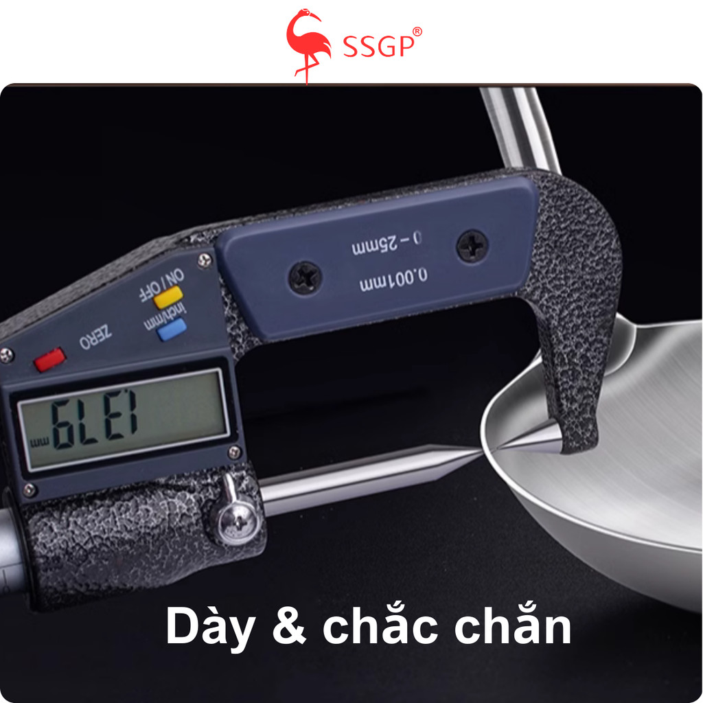Vá lẩu inox 316L Classic của SSGP  SS11401 thìa canh, muỗng vá lẩu muôi canh horeca nhà hàng