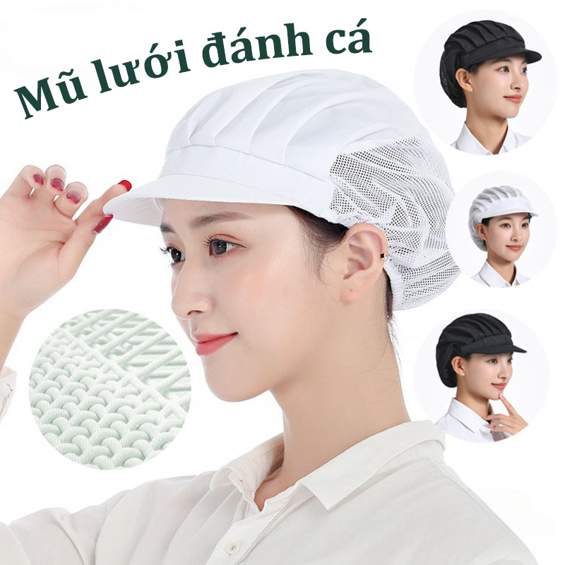 Nón Mũ Lưới Chùm Đầu Đầu Bếp,Y Sĩ, Hộ Lý, Bác Sĩ, Y Tá, Công Nhân Chống Bụi,Chống Mùi Gọn Gàng,Thoáng Mát