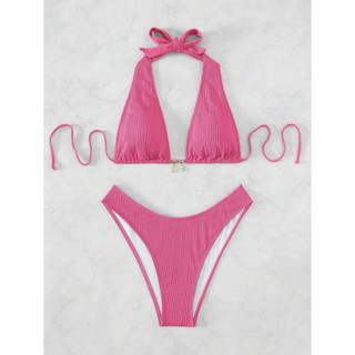 Đồ Bơi Nữ Màu Kẹo Chắc Chắn Dây Lớn Cốc Cao Cấp Hai Mảnh Bikini Đồ Bơi