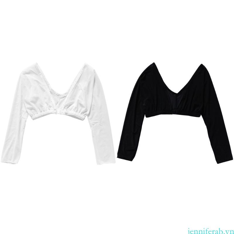 Jenniferab Nữ Mỏng Hơn Mỏng Hơn Nhẹ Tay Bọc Crop Tops Áo Sơ Mi Đế Áo Sơ Mi