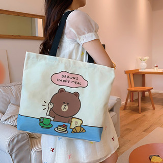 2026 Hoạt Hình Mới Túi Vải Zip Dễ Thương Dung Tích Lớn
