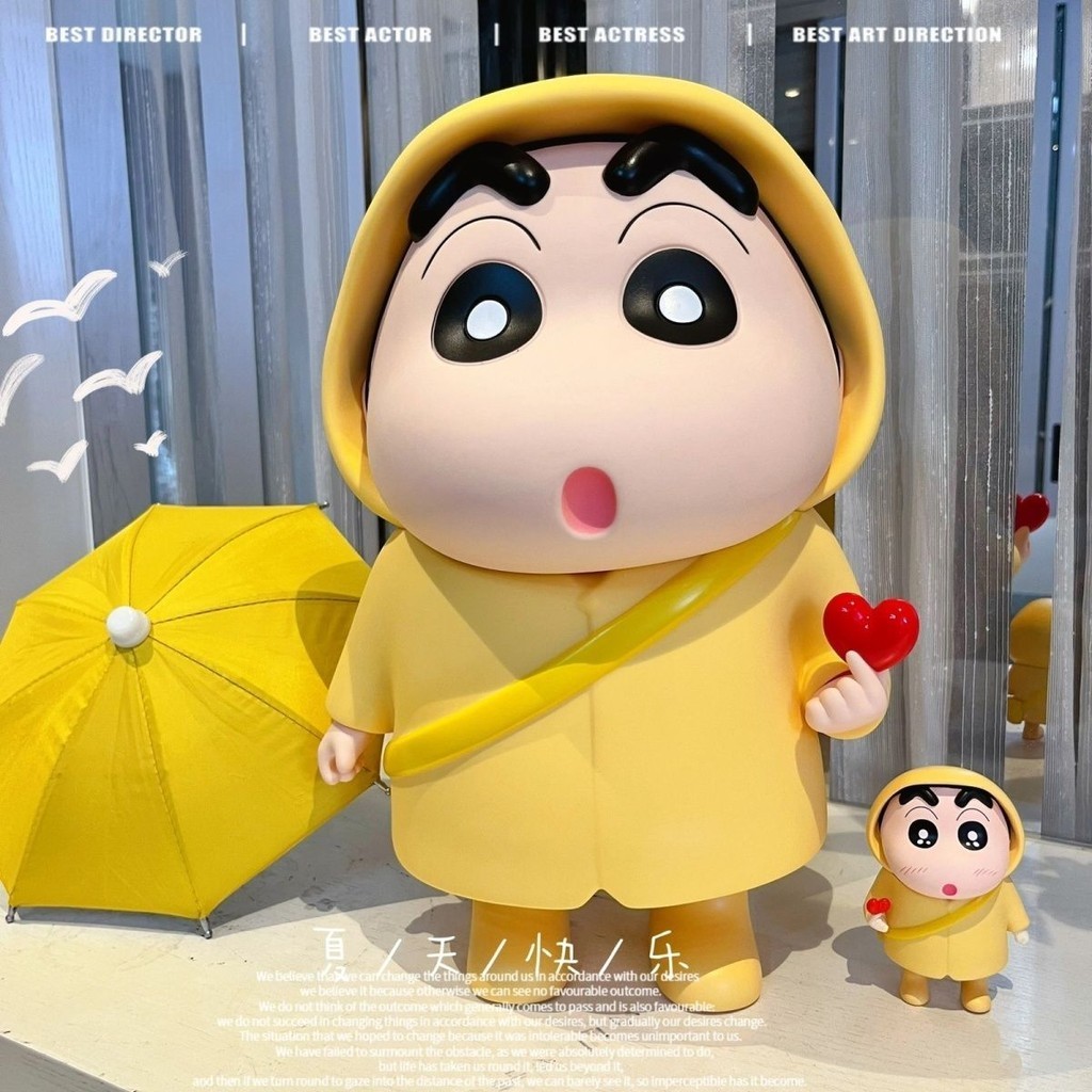 Crayon Shin-Chan 1: 1 Hình Áo Mưa Shin-Chan Series Hoang Dã Shinnosuke Hợp Thời Trang Chơi Quà Tặng Anime Đồ Trang Trí Lớn