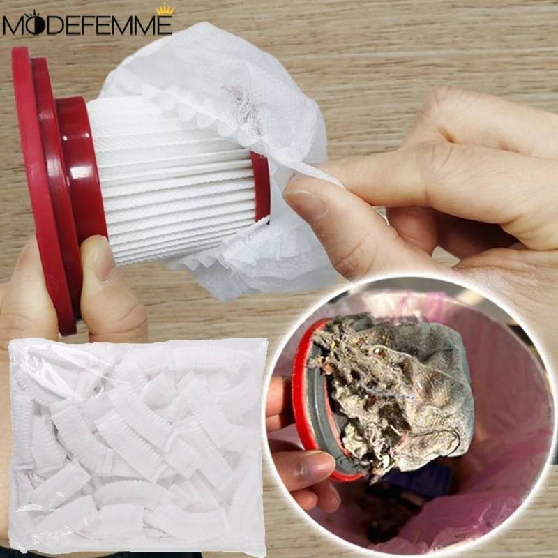 100 Chiếc Lưới Lọc Máy Hút Bụi Gia Đình Dùng Một Lần - Máy Hút Bụi - Vỏ Lọc Bụi - Vỏ Lưới Vải Không Dệt - Túi Chống Bụi Co Giãn - Lưới Bền