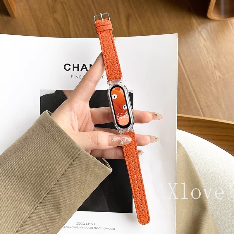 Dây đeo đồng hồ bằng da 14mm cho Xiaomi mi band 10 9 8 7 6 5 4 3 Nam Nữ Dây đeo thay thế Dây đeo cổ tay Không có đầu nối