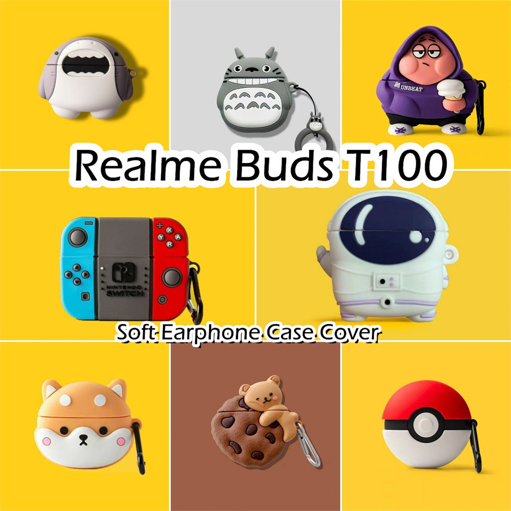 [Ngôi sao tương lai] Dành cho vỏ Realme Buds T100 Vỏ tai nghe silicon mềm hoạt hình đổi mới NO.1
