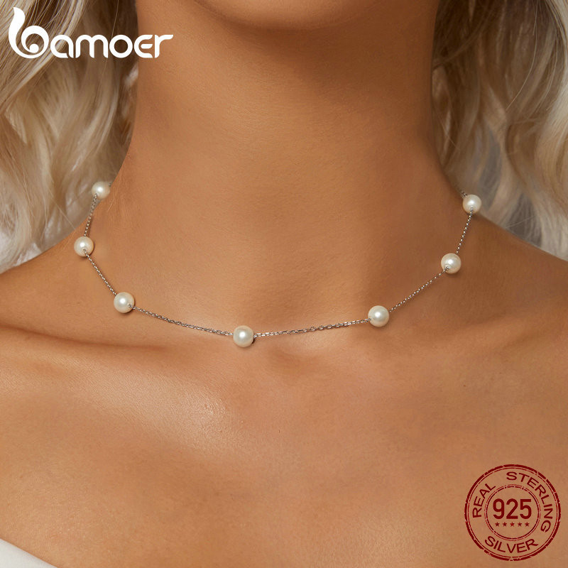 Bamoer 925 Sterling Sliver Vòng Cổ Lấp Lánh Thiết Kế Đầy Sao Quà Tặng Trang Sức Cho Nữ