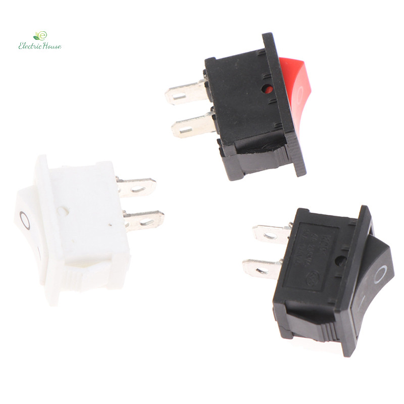[Nhà Điện] 10 Cái 2Pin 21X15mm Rocker 6A / 250VAC Bật Tắt Đỏ Đen Trắng mới