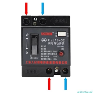 Allilivefoua2 AC220V Bảo vệ rò rỉ RCBO Quá tải Công tắc bảo vệ ngắn mạch 32A