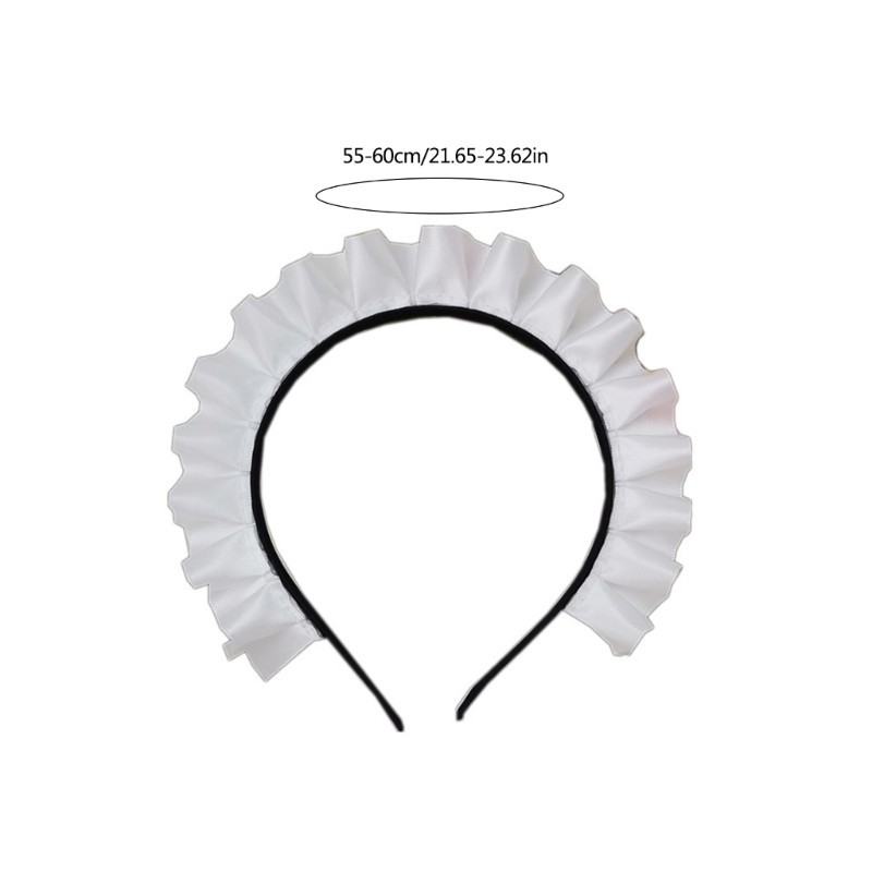 Wellb Cosplay Maid Headbands Phong Cách Nhật Bản Vòng Tóc Có Ren Xếp Ly Cho Halloween