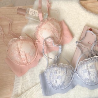 2024 New 3/4 Cup Breast Enhancement Underwear, Soft, Lace Embroidery, Fashionable, Suitable for Girlfriends