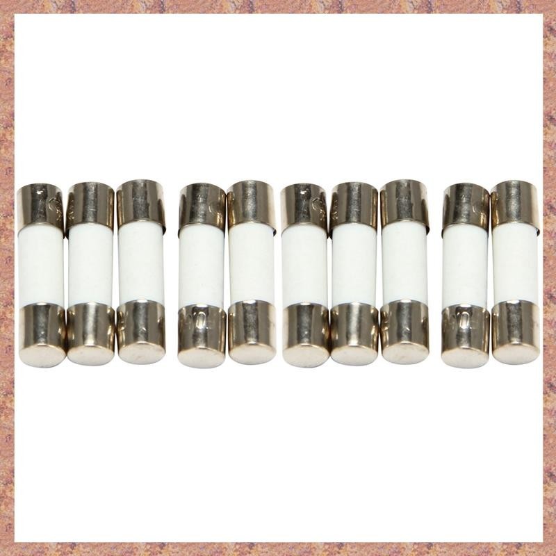 10 Cái 250V 0.5A 500mA Ống cầu chì gốm thổi nhanh 5mm x 20mm (R F C V)
