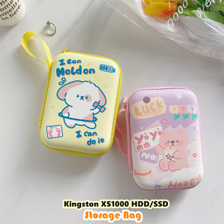 [imamura] Dành Cho Kingston XS1000 9.5x13.5cm HDD / SSD Túi Bảo Quản Ổ Cứng Di Động Hoạt Hình Đơn Giản Ổ Cứng Bên Ngoài Chống Thấm Nước Chống Rơi Túi Cho Phụ Kiện USB