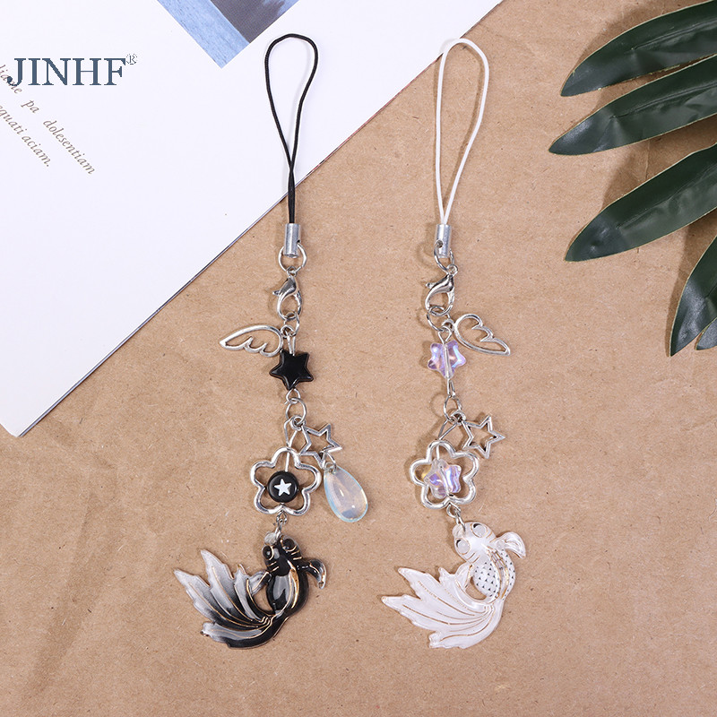 Jinhf Nhiều Màu Sắc Cá Sao Móc Khóa Dây Đeo Cổ Tay Dây Điện Thoại Dây Điện Thoại Di Động Dây Hoạt Hình Viền Điện Thoại Di Động Dây Móc Khóa Dây Đeo HOT