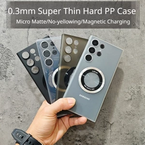 Ốp lưng cứng Micro Matte sạc từ tính siêu mỏng 0,3mm cho Samsung S24 Ultra Galaxy S23 Ultra S24 + S23 Bảo hiểm toàn diện Vỏ mờ chống nắng