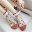 GAVESTO 1 Đôi Tất Lụa Băng Mỏng, Tất Ngắn Chống Trơn Trượt Thoáng Khí Nhẹ, Tất Mắt Cá Chân In Hoa Trong Suốt Đa Năng Thời Trang Cho Mùa Hè
