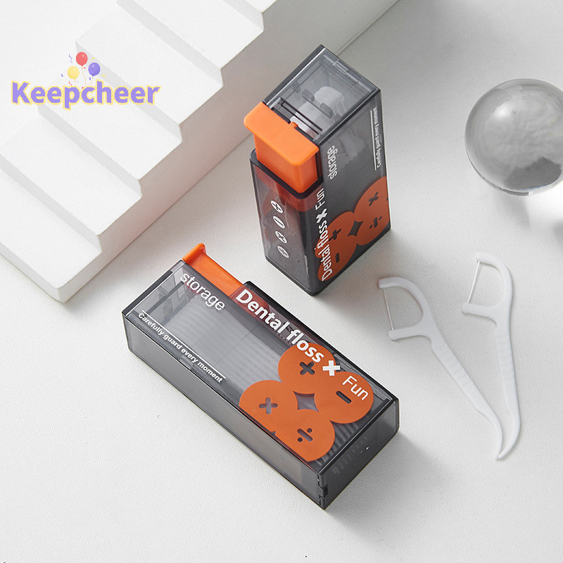 [Keepcheer] Hộp đựng bóng tự động Chăm sóc vệ sinh răng miệng Hộp đựng bóng di động tiện lợi với 10 chiếc Floss [Mới]