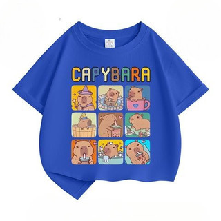2024 Fresh Kids 'Capybara Áo thun ngắn tay hoạt hình - Áo thun mùa hè hợp thời trang cho bé trai và bé gái