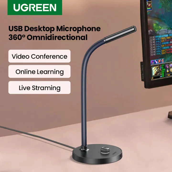 Micro để bàn Ugreen 90416 CM564 (Online Learning,Live Straming,Chíp DSP) dây USB 1,5m
