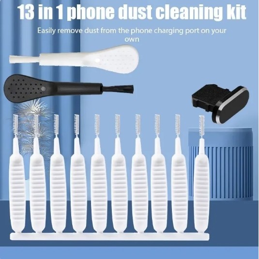 13 Chiếc Loa Điện Thoại Di Động Loại Bỏ Bụi Bộ Dụng Cụ Làm Sạch Cho Tai Nghe IPhone Cổng Sạc Chống Bụi Bàn Chải Làm Sạch