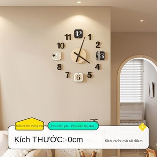 Trang Trí Nhà Cửa Meishida Không Đục Lỗ Đồng Hồ Treo Tường Phòng Khách Kem Phong Cách Đồng Hồ Sáng Tạo DIY Đồng Hồ Treo Tường Hiện Đại Đơn Giản