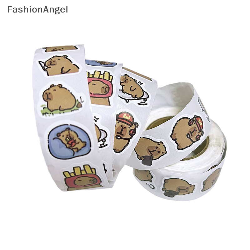 Fashionangel 500 Chiếc Hoạt Hình Capybara Miếng Dán Đề Can Trang Trí DIY Điện Thoại Notebook Vali Laptop Tủ Lạnh Trẻ Em Miếng Dán TH