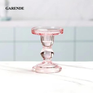 Garende giá đỡ nến, chân nến thủy tinh trụ hồng trang trí cho gia đình, đám cưới