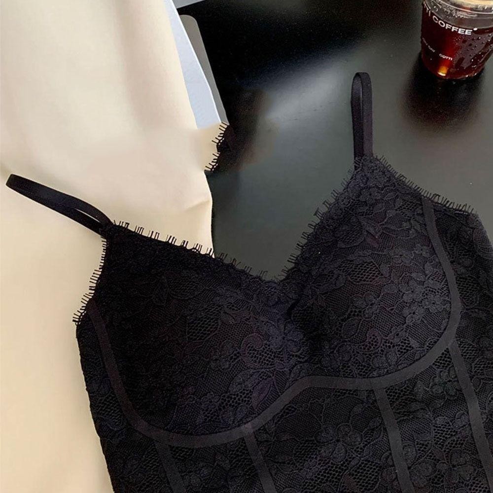 ChipHive Ren Sling Áo Ngực Vest - Dễ dàng điều chỉnh dây vai, đệm ngực màu trơn, thoải mái cho ngày ở bãi biển