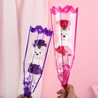 NEAVERLER Bó hoa tốt nghiệp gấu đáng yêu, Quà tặng tốt nghiệp DIY Hoa hồng nhân tạo, Quà tặng Xà phòng Hoa Đồ chơi sang trọng Trang trí hoạt hình Gấu