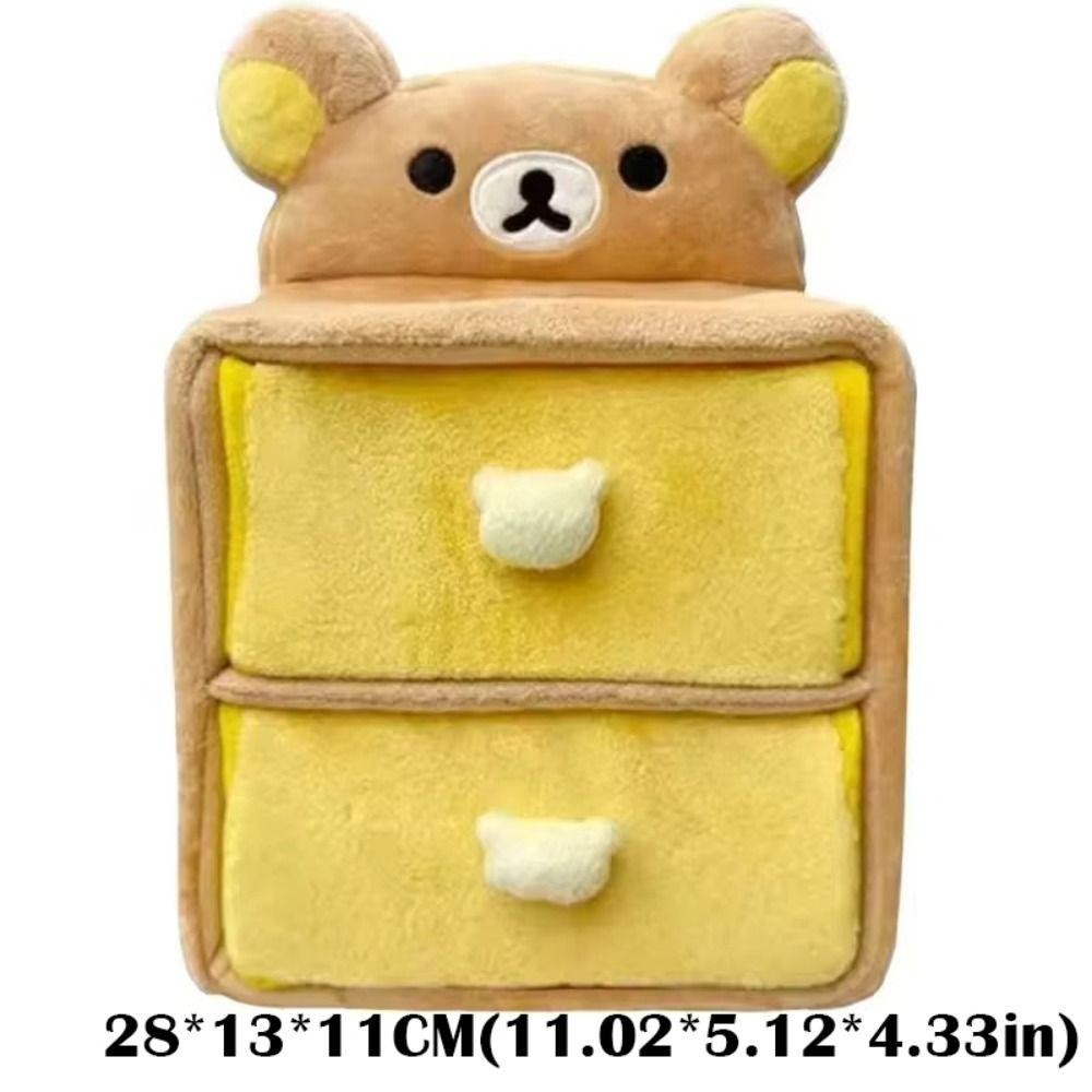 HIGHVIEWLS Rilakkuma Tủ quần áo gấu thư giãn, Lưu trữ văn phòng phẩm hoạt hình vui nhộn, Lưu trữ máy tính để bàn Kawaii sang trọng 2025