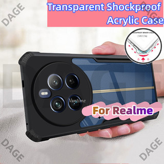 Dành Cho Realme 13 12 Pro + 5G Plus 13 5G Ốp Lưng Chống Sốc Gia Cố Cạnh Lưng Trong Suốt Vỏ Cứng DAGE