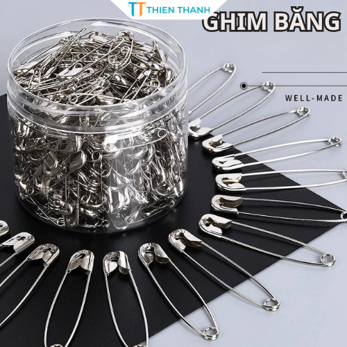 Ghim Băng Cài Áo, Kim Băng Kim Loại Không Gỉ Dùng Để Trang Trí Với Nhiều Kích Thước Khác Nhau