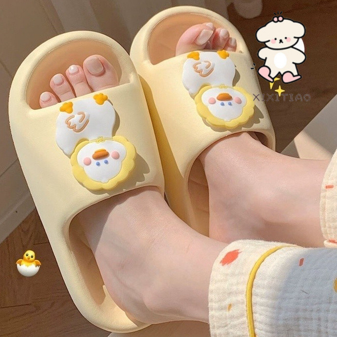 Xixitiao Dép Đế Mềm Nhà Vịt Dễ Thương Mùa Hè Nam Nữ Trong Nhà Chống Trơn Trượt