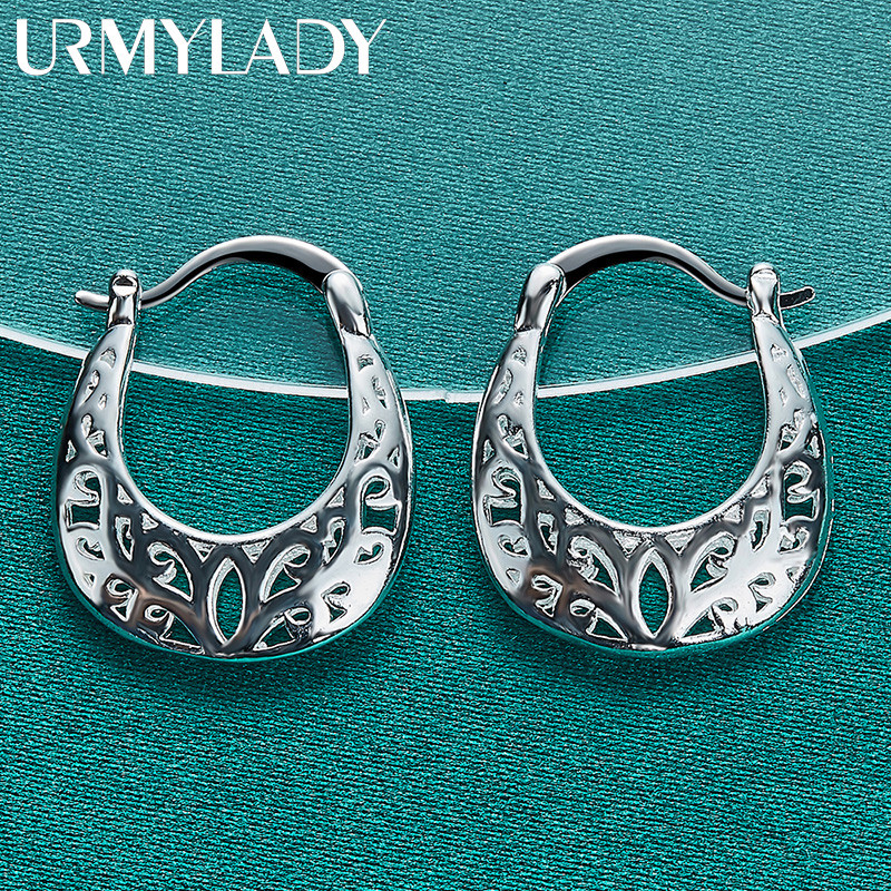 URMYLADY Bạc 925 Bông Tai Hoa Rỗng Cho Nữ Thời Trang Tiệc Cưới Trang Sức Quyến Rũ