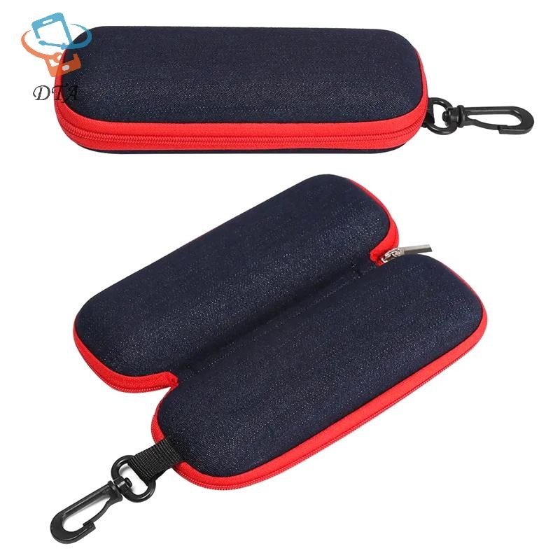 [Dta] Hộp đựng kính vải Denim thời trang Hộp đựng kính râm Dây kéo Hộp đựng kính râm Hộp đựng kính đọc sách Hộp đựng túi đựng VN