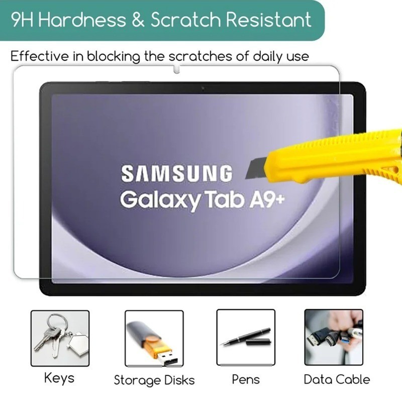 Full Cover HD Phim Kính Cường Lực Trong Suốt Cho Samsung Galaxy Tab A9 Plus A7 Lite A8 8.7 10.4 10.5 11 inch Chống Ánh Sáng Xanh Chống Cháy Nổ Máy Tính Bảng Bảo Vệ Màn Hình Phim Thủy Tinh Mờ