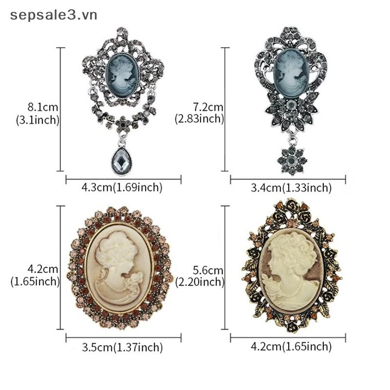 # Sepsale # Crystal Thạch Cameo Vintage Trâm Cài Nữ Hoàng Cameo Beauty.
