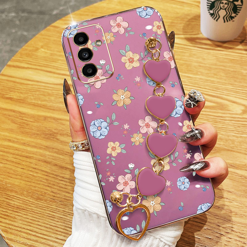 Ốp Điện Thoại Vòng Tay Tình Yêu YBD Cho Samsung Galaxy A56 A26 A36 A16 A55 A35 A13 A14 A15 A34 A54 A24 A25 A04S A05S Họa Tiết Hoa Nghệ Thuật Vỏ Mềm Mới