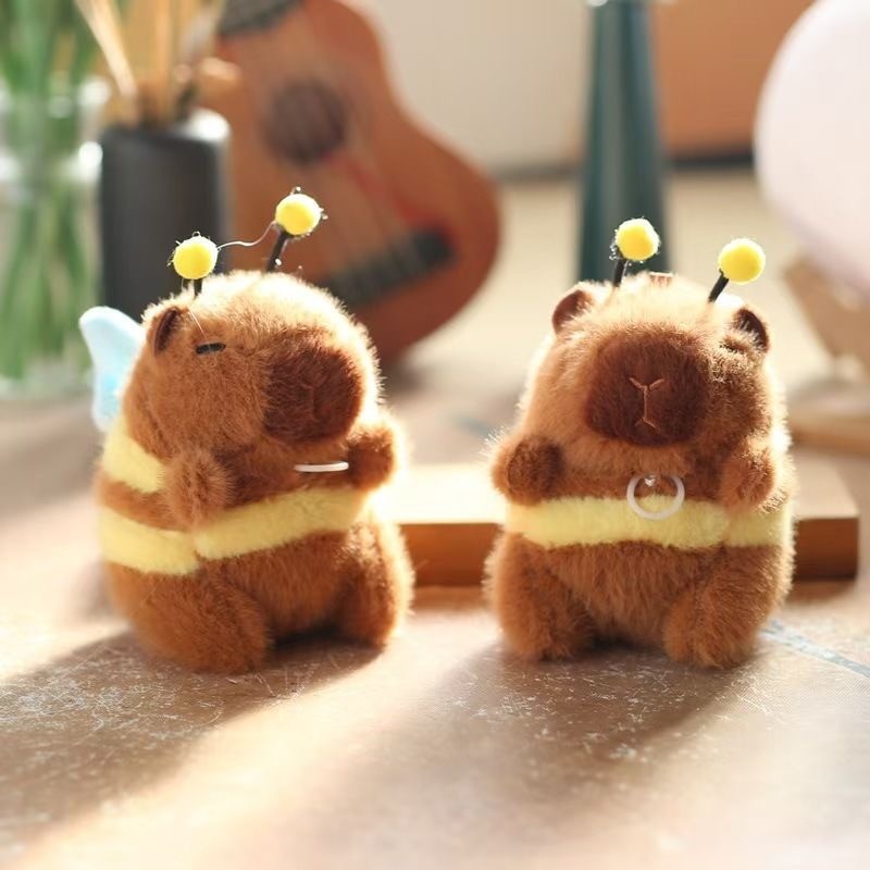 Capibara Kéo Lắc Cánh Ong Capybara Búp Bê Móc Khóa Ba Lô Trang Trí Búp Bê Cặp Đôi Cô Gái Chìa Khóa Treo Phụ Kiện Đồ Chơi Trẻ Em