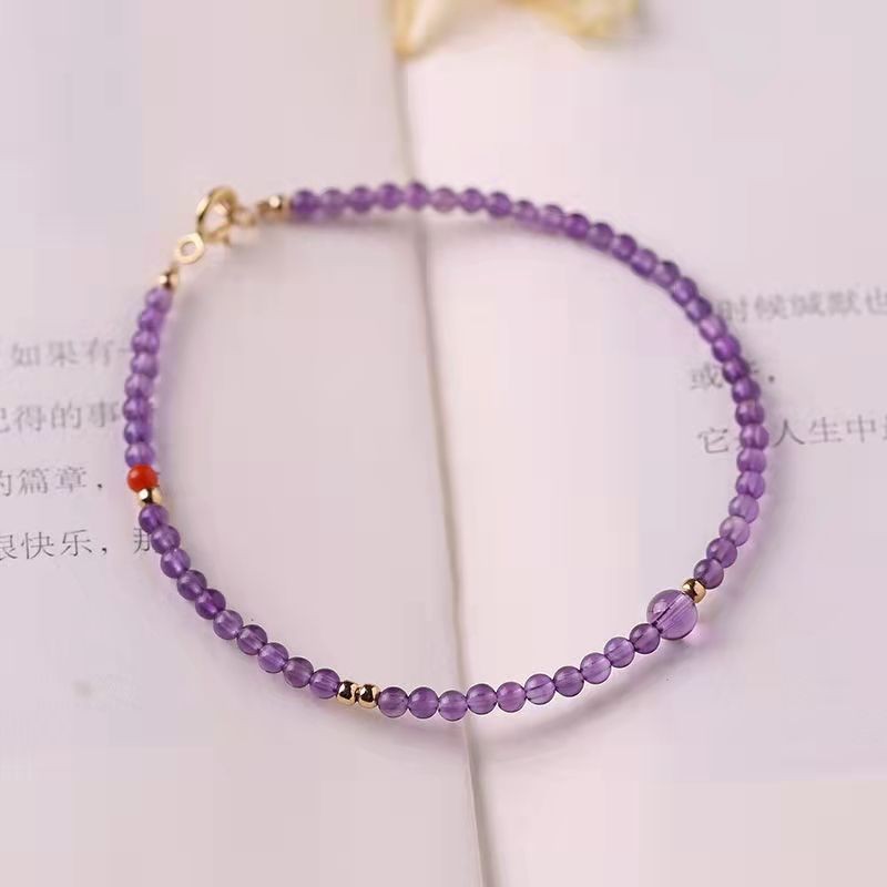Phụ nữ nhỏ tươi tự nhiên Thạch Anh Tím Vòng đeo tay & bangles